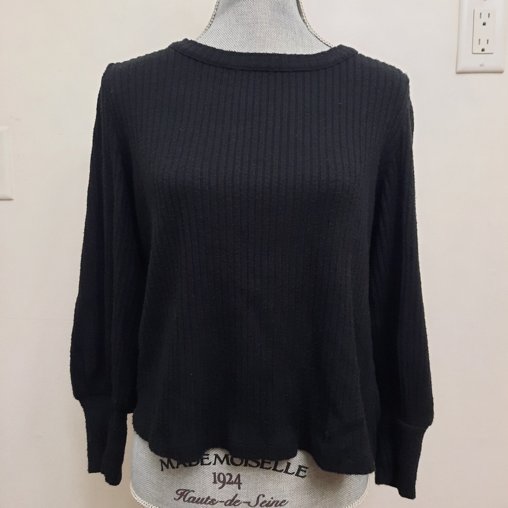 Madewell  Brushed Rib Pleat Sleeve Top
